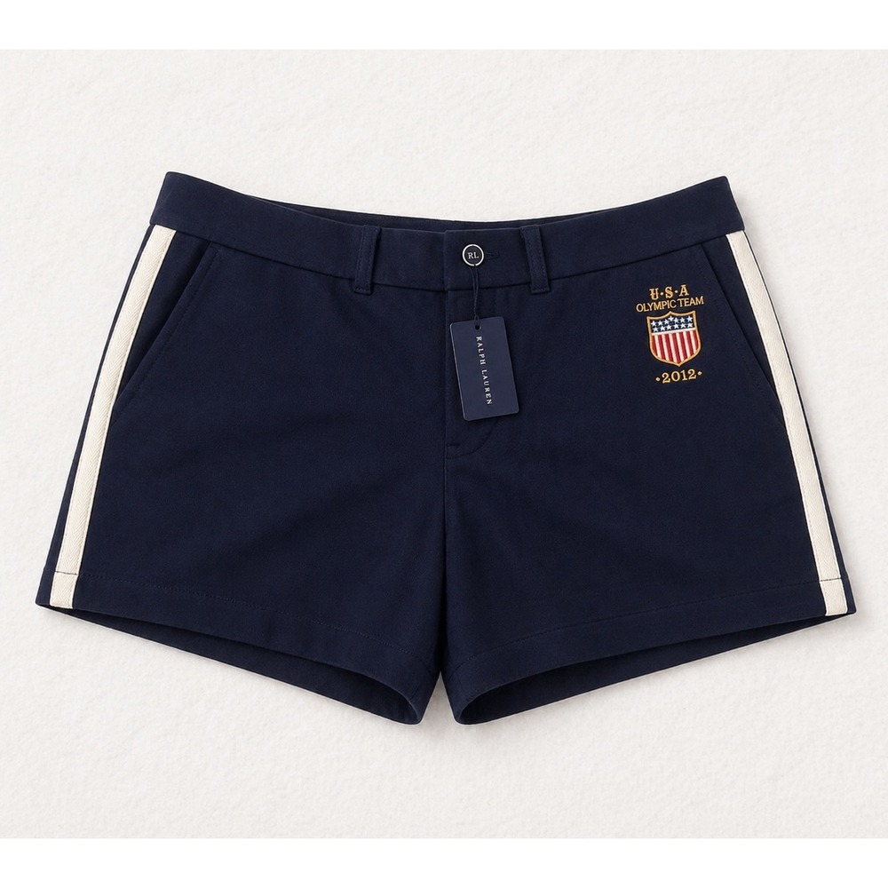 Ralph Lauren 2012 USA Olympic Team Navy Blue Cotton Shorts XL New With Tags